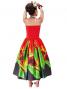 Hula Strapless Dress with Bird of Paradise / Red  / G2090r