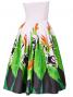 Hula Strapless Dress with Bird of Paradise / White  / G2090w