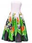 Hula Strapless Dress with Bird of Paradise / White  / G2090w