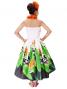 Hula Strapless Dress with Bird of Paradise / White  / G2090w