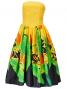 Hula Strapless Dress with Bird of Paradise / Yellow  / G2090y