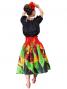 Hula Pa'u Skirt with Bird of Paradise Print / Red /J2094