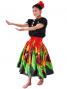 Hula Pa'u Skirt with Bird of Paradise Print / Red /J2094