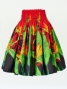 Hula Pa'u Skirt with Bird of Paradise Print / Red /J2094