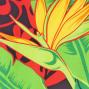 Hula Pa'u Skirt with Bird of Paradise Print / Red /J2094