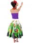 Hula Pa'u Skirt with Bird of Paradise Print / White /G2098