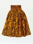 Hula Pa'u Skirt with Kahiko Print / Yellow /J2104