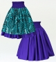 Hula Double & Reversible Pau Skirt with Kahiko  Print / Egg Plant / G2115