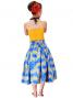3-PIECE SET / Hula Pa'u Skirt with Maile Print / Blue /J2144-3