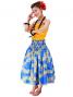 3-PIECE SET / Hula Pa'u Skirt with Maile Print / Blue /J2144-3