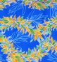 3-PIECE SET / Hula Pa'u Skirt with Maile Print / Blue /J2144-3
