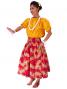 Hula Pa'u Skirt with Maile Print / Red /J2148
