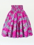 Hula Pa'u Skirt with Maile Print / Pink /J2150