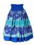 Hula Double & Reversible Pau Skirt with Hibiscus  Print / Royal Blue / G2190