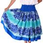 Hula Double & Reversible Pau Skirt with Hibiscus  Print / Royal Blue / G2190