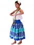 Hula Double & Reversible Pau Skirt with Hibiscus  Print / Royal Blue / G2190
