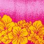 Hula Double & Reversible Pau Skirt with Hibiscus  Print / Yellow / G2192