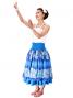 Hula Double & Reversible Pau Skirt with Hibiscus  Print / Blue / G2193