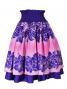 Hula Double & Reversible Pau Skirt with Hibiscus  Print / Egg Plant / G2194