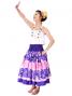 Hula Double & Reversible Pau Skirt with Hibiscus  Print / Egg Plant / G2194