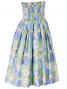Hula Strapless Dress with Hibiscus / Blue  / J2196bl