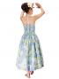 Hula Strapless Dress with Hibiscus / Blue  / J2196bl
