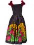 Hula Midi Dress with Lehua Print / Black / G2197b