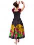 Hula Midi Dress with Lehua Print / Black / G2197b