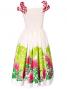 Hula Midi Dress with Lehua Print / White / J2197w
