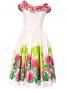 Hula Midi Dress with Lehua Print / White / J2197w
