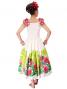 Hula Midi Dress with Lehua Print / White / J2197w