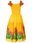 Hula Midi Dress with Lehua Print / Yellow / G2197y