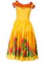 Hula Midi Dress with Lehua Print / Yellow / G2197y