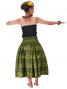 Hula Pa'u Skirt with Kahiko Print / Green /J2211