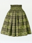 Hula Pa'u Skirt with Kahiko Print / Green /J2211