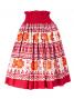Hula Double & Reversible Pau Skirt with Kahiko  Print / Red / G2215