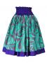 Hula Double & Reversible Pau Skirt with Hibiscus  Print / Egg Plant / G2224