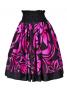 Hula Double & Reversible Pau Skirt with Hibiscus  Print / Black / G2225