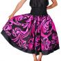 Hula Double & Reversible Pau Skirt with Hibiscus  Print / Black / G2225