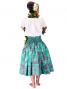 Hula Pa'u Skirt with Hibiscus Print / Gray & Green /G2231