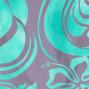 Hula Pa'u Skirt with Hibiscus Print / Gray & Green /G2231