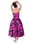 Hula Midi Dress with Hibiscus Print / Black & Pink / G2258bpi