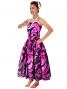 Hula Midi Dress with Hibiscus Print / Black & Pink / G2258bpi