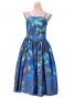 Hula Midi Dress with Hibiscus Print / Gray & Blue / G2258gbl