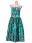 Hula Midi Dress with Hibiscus Print / Gray & Green / G2258ggr