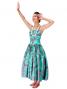 Hula Midi Dress with Hibiscus Print / Gray & Green / G2258ggr