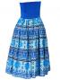Hula Strapless Dress with Kahiko Print  / Blue  / G2260bl