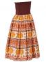 Hula Strapless Dress with Kahiko Print  / Brown  / G2260br