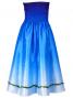 Hula Strapless Shantung Dress with Hibiscus / Luxury Collection / Blue  / J2269bl
