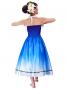 Hula Strapless Shantung Dress with Hibiscus / Luxury Collection / Blue  / J2269bl
